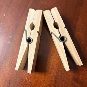Set 2 Jumbo Wood Clothespin 6” Crafting Clips Decor